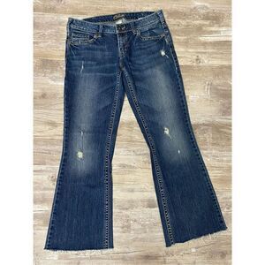 Silver Jeans Aiko Flare Leg Raw Hem Distressed Women’s Size W30/L33